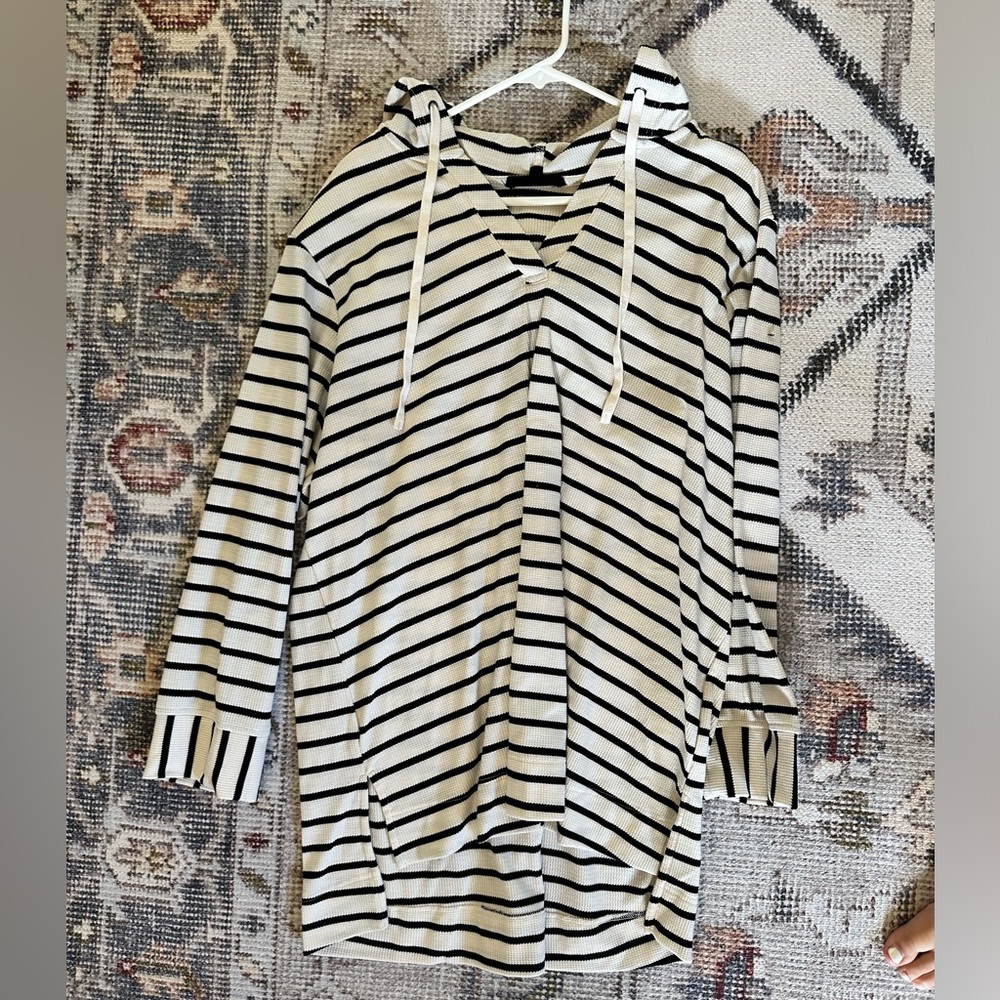 Black and white striped hoodie